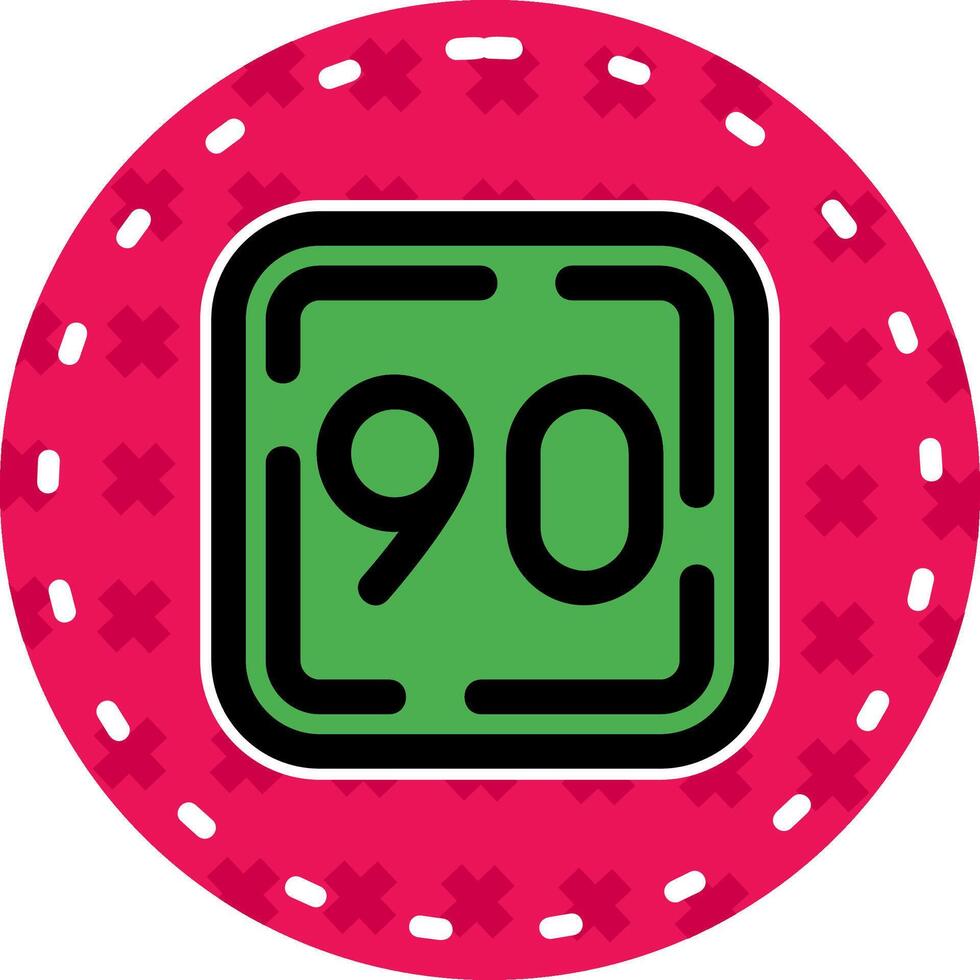 Ninety Line Filled Sticker Icon vector