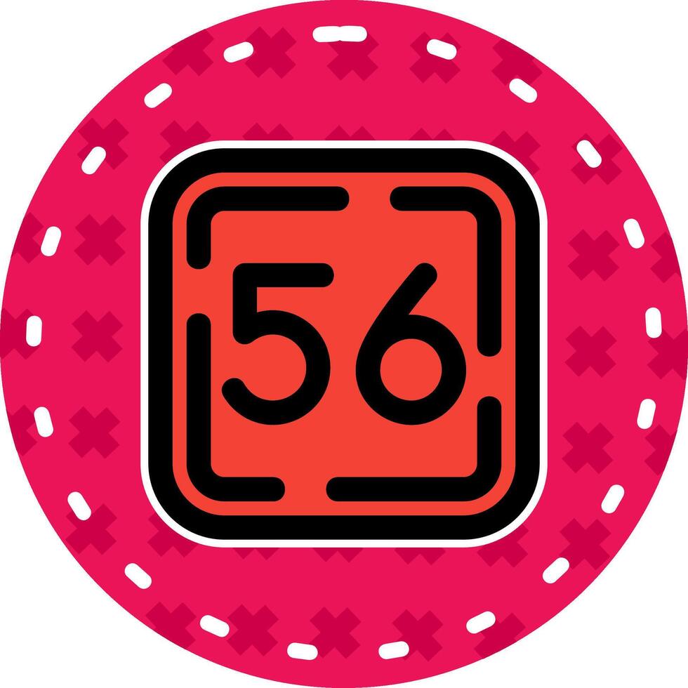 Fifty Six Line Filled Sticker Icon vector