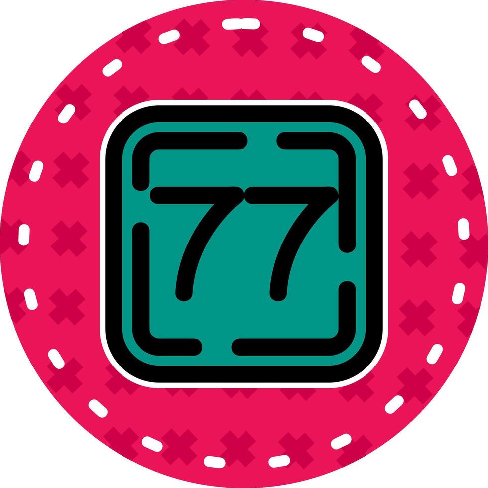 Seventy Seven Line Filled Sticker Icon vector