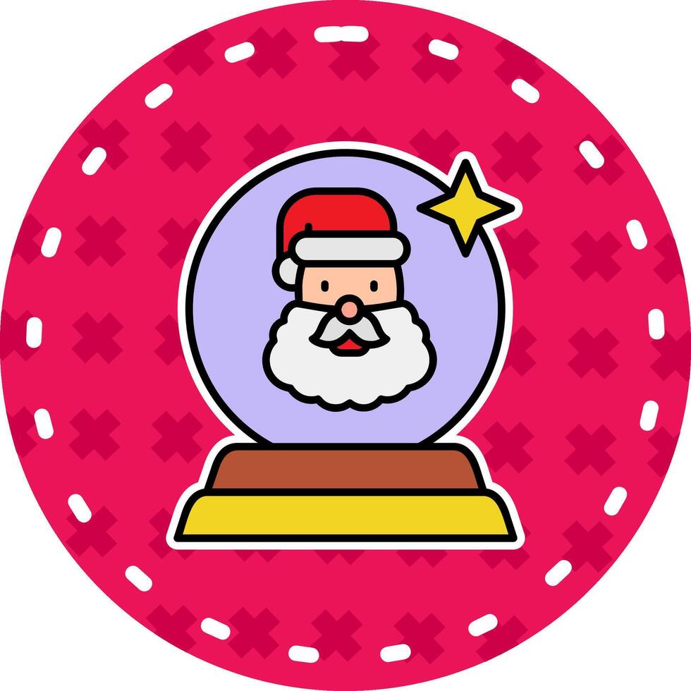 Jingle bell Line Filled Sticker Icon vector