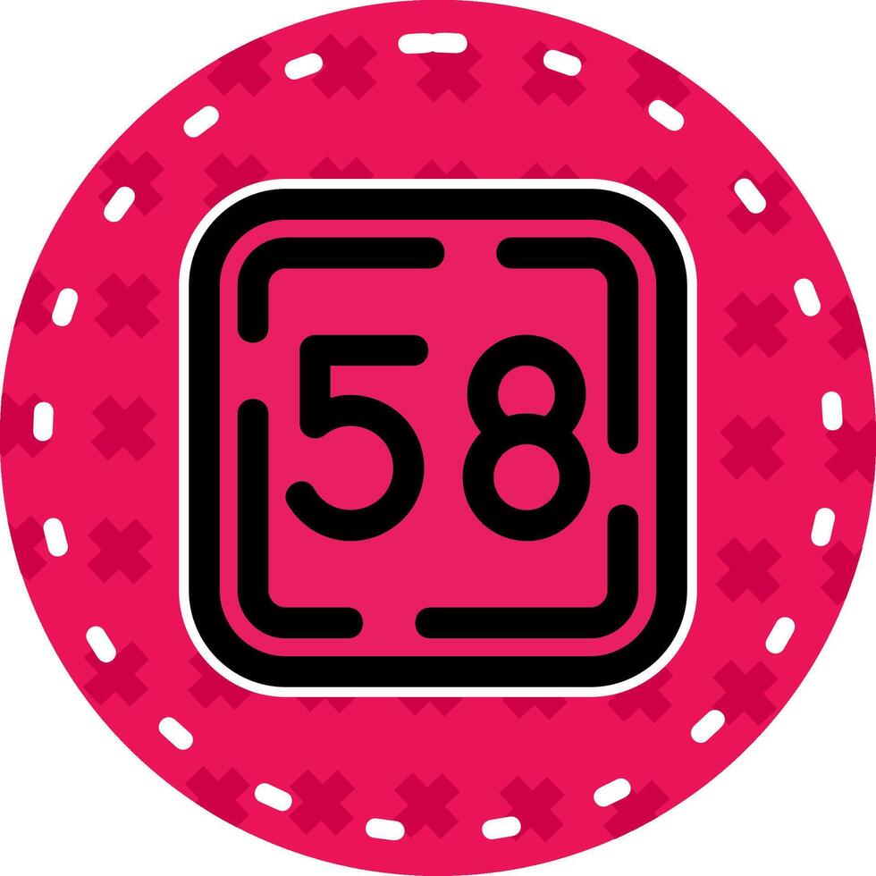 Fifty Eight Line Filled Sticker Icon vector