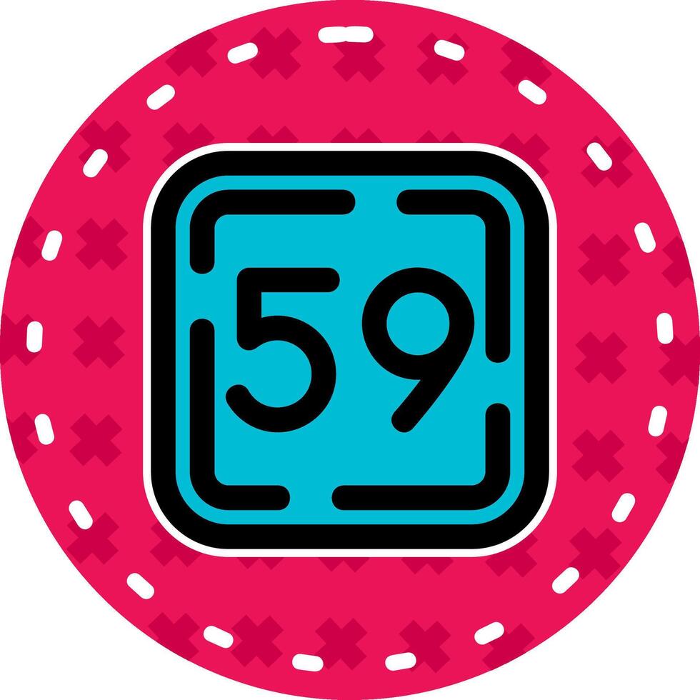 Fifty Nine Line Filled Sticker Icon vector