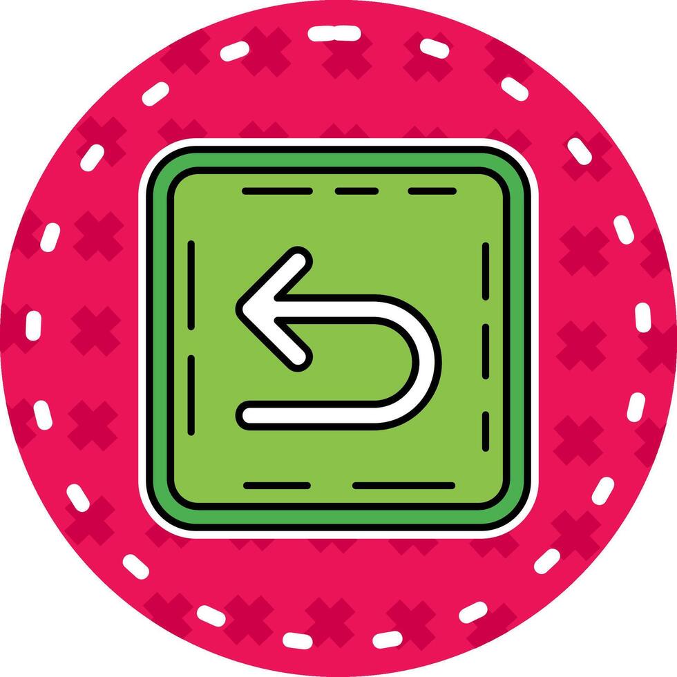 U turn Line Filled Sticker Icon vector