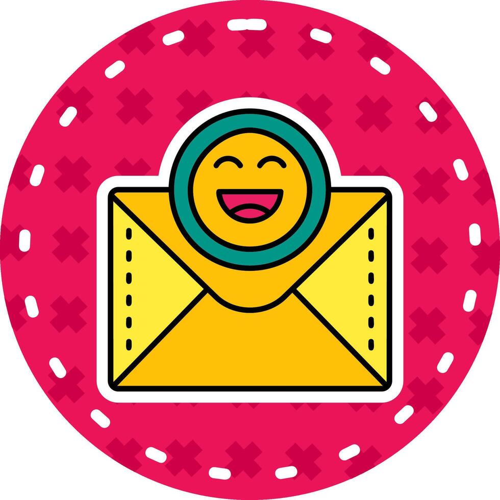 Emoji Line Filled Sticker Icon vector