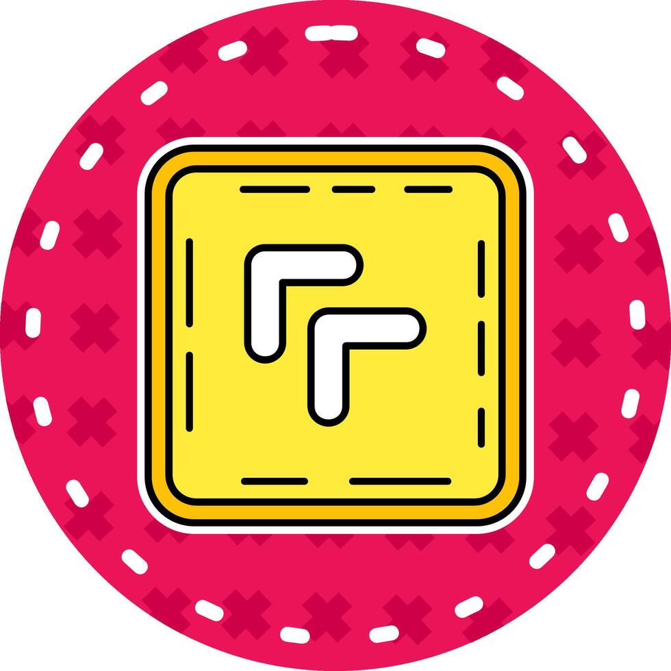 Chevron Line Filled Sticker Icon vector