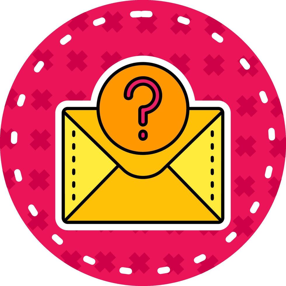 Question mark Line Filled Sticker Icon vector
