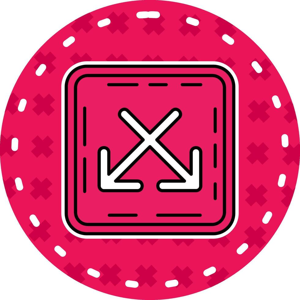 Intersect Line Filled Sticker Icon vector