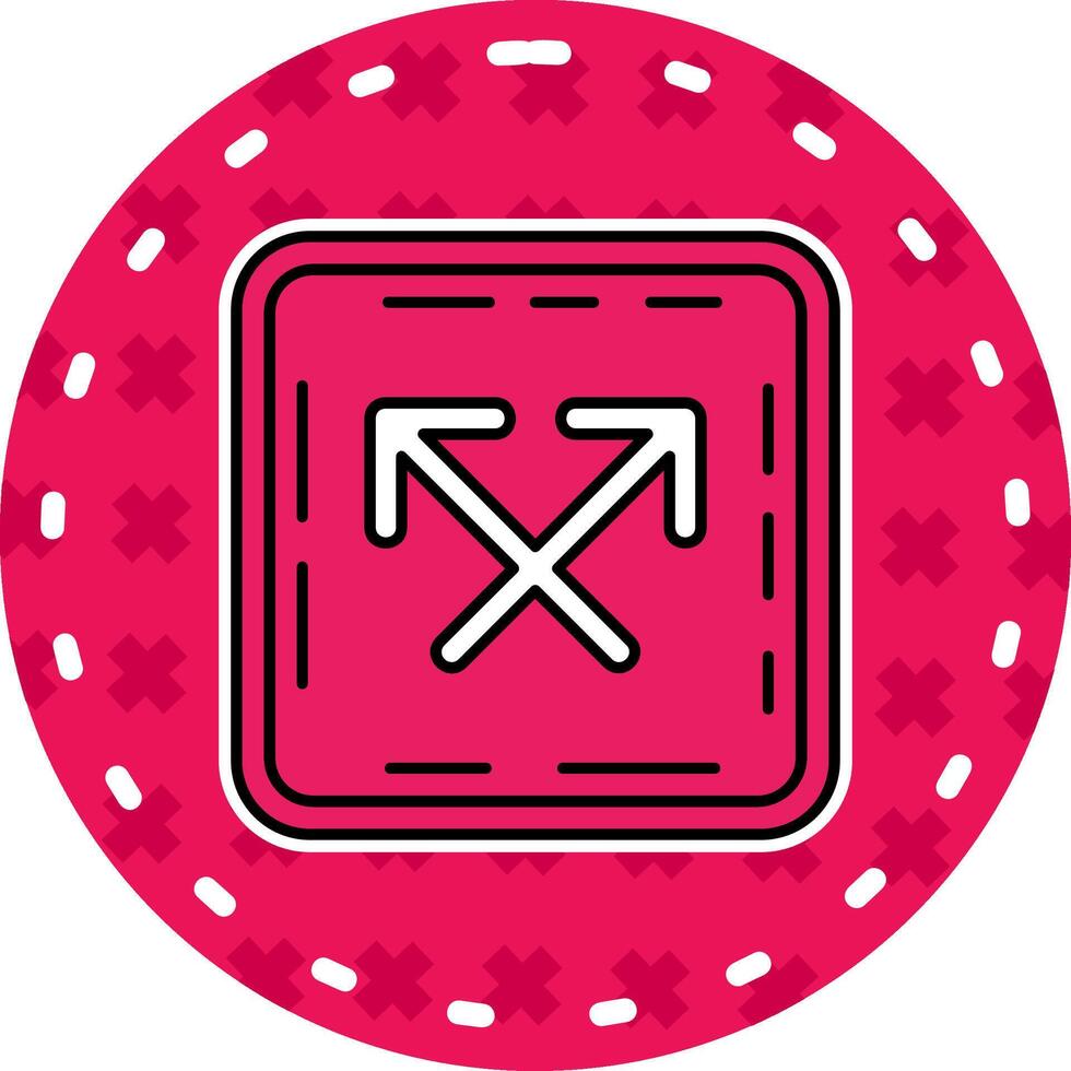 Intersect Line Filled Sticker Icon vector