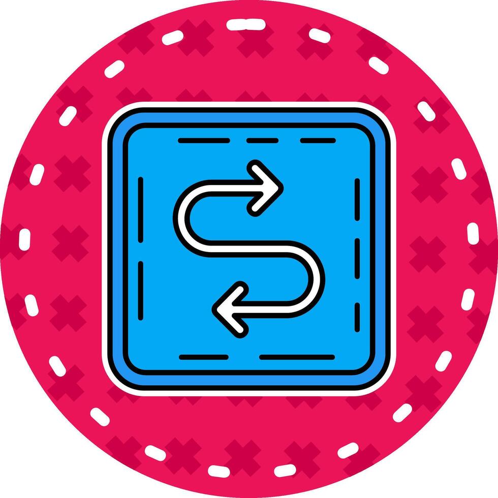 Zigzag Line Filled Sticker Icon vector