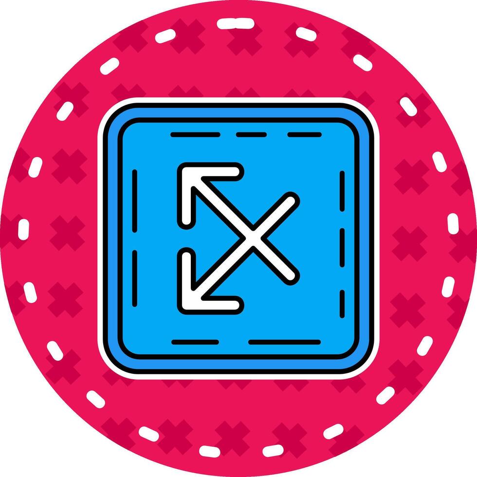 Intersect Line Filled Sticker Icon vector