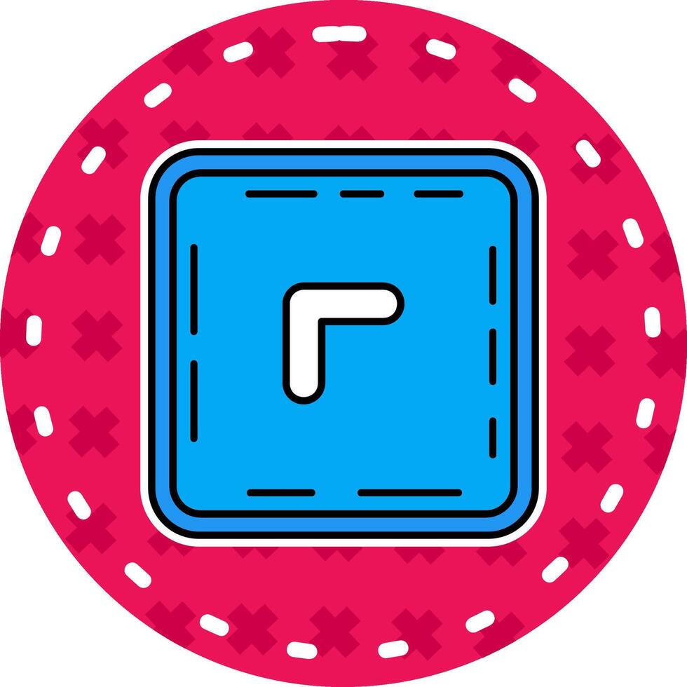 Chevron Line Filled Sticker Icon vector