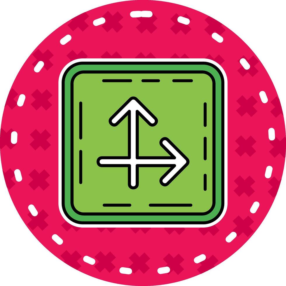 Intersect Line Filled Sticker Icon vector