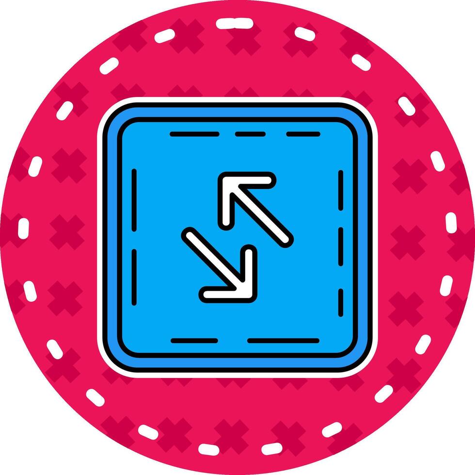 Swap Line Filled Sticker Icon vector