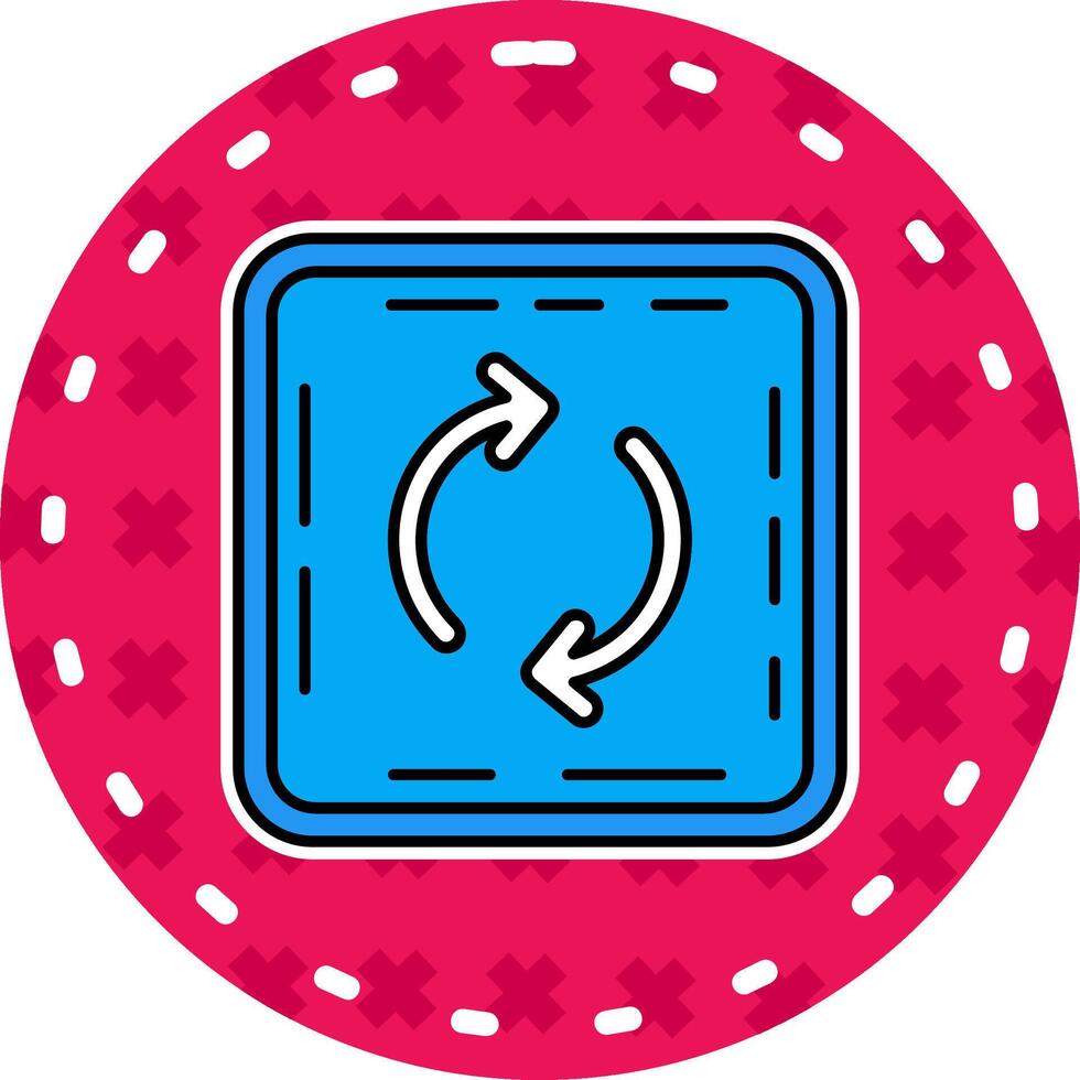 Loop Line Filled Sticker Icon vector