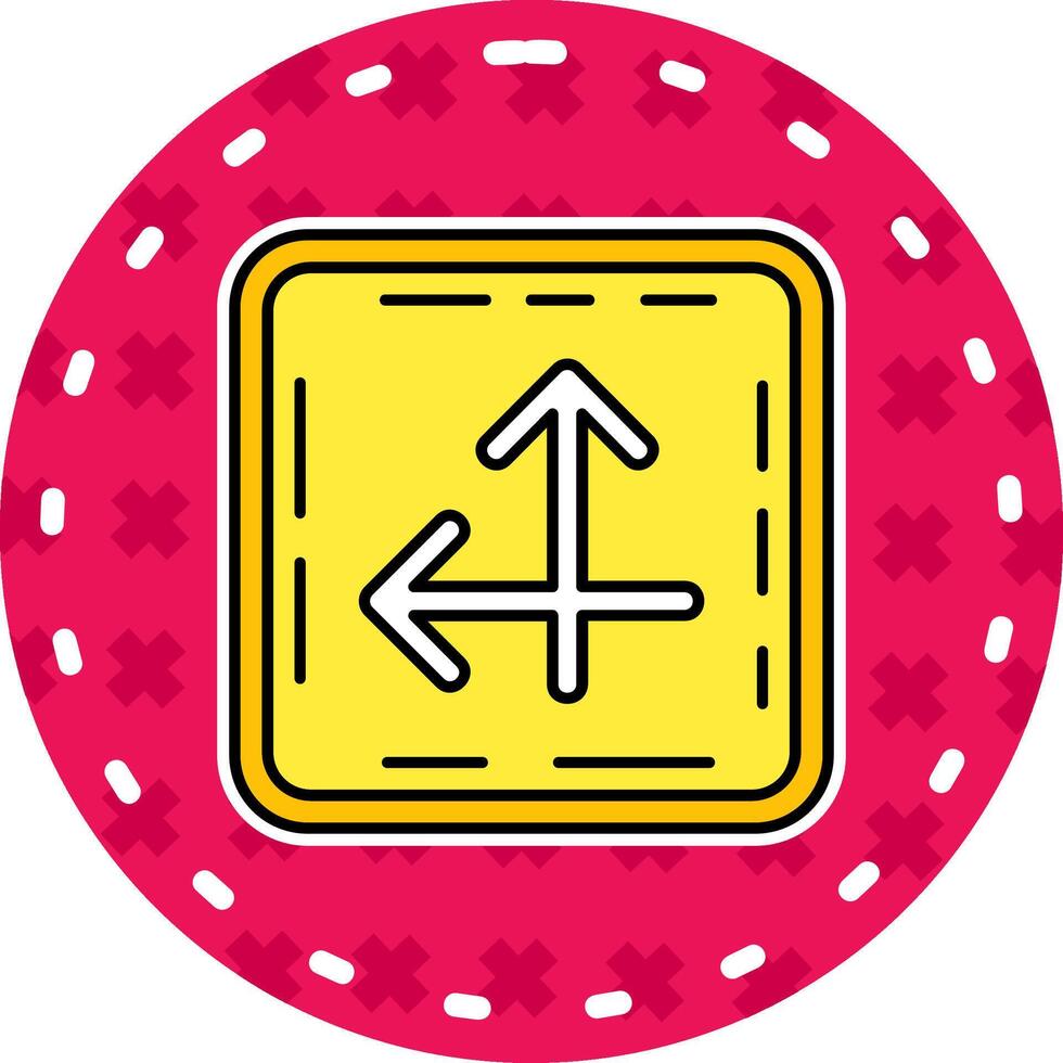 Intersect Line Filled Sticker Icon vector