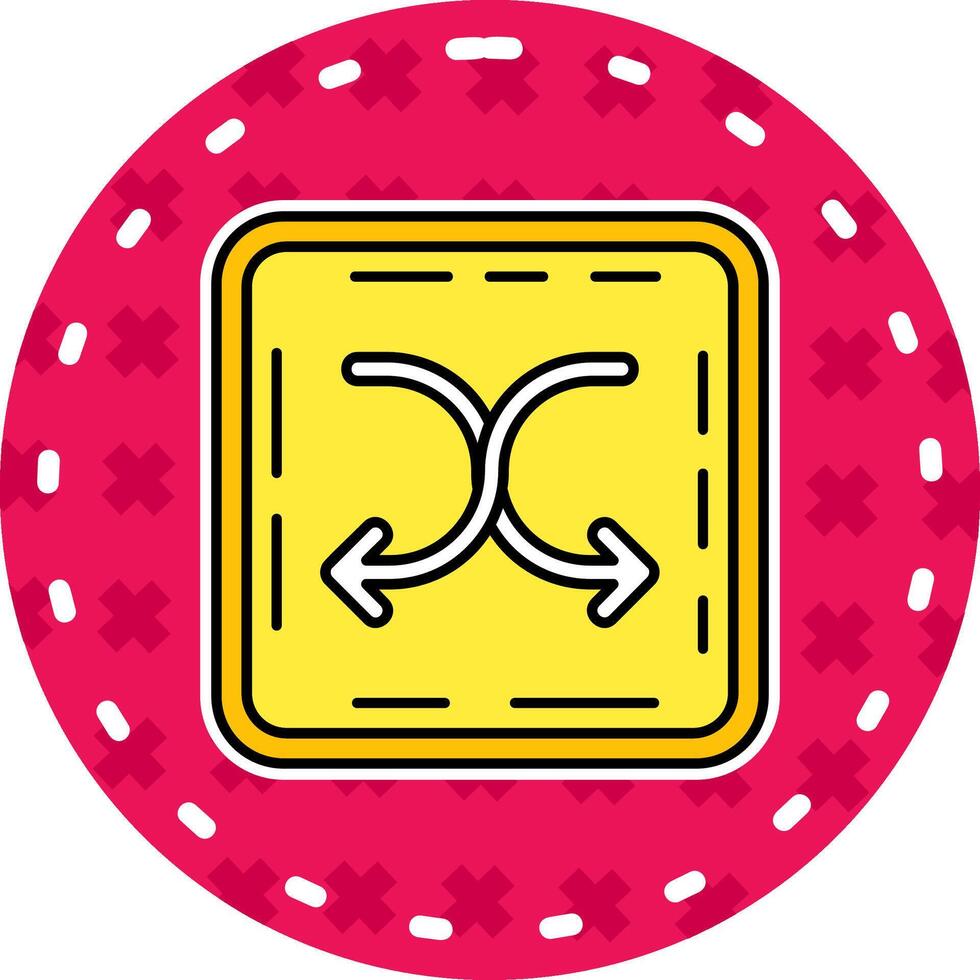 Shuffle Line Filled Sticker Icon vector