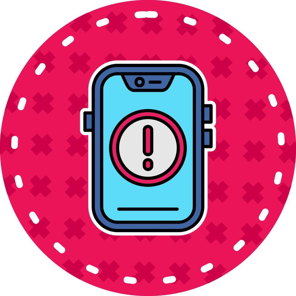 Error Line Filled Sticker Icon vector