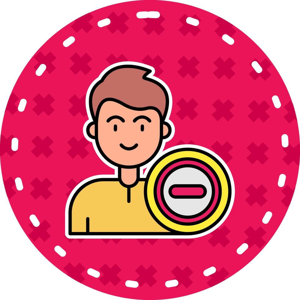 Stop Line Filled Sticker Icon vector
