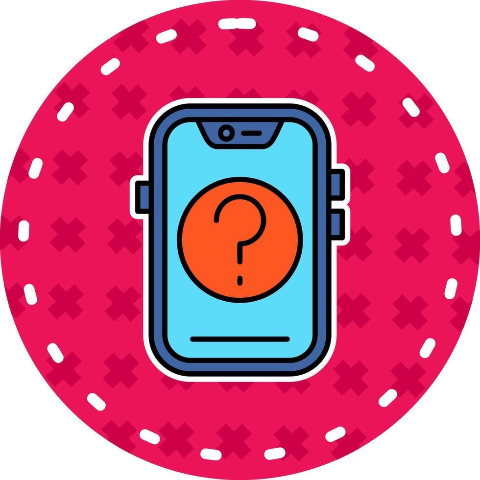 Question Line Filled Sticker Icon vector