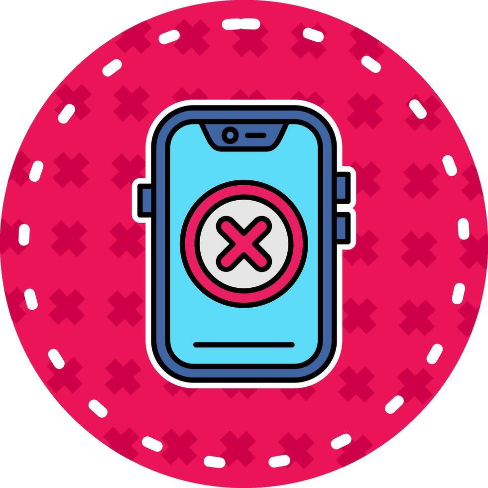 Cancel Line Filled Sticker Icon vector