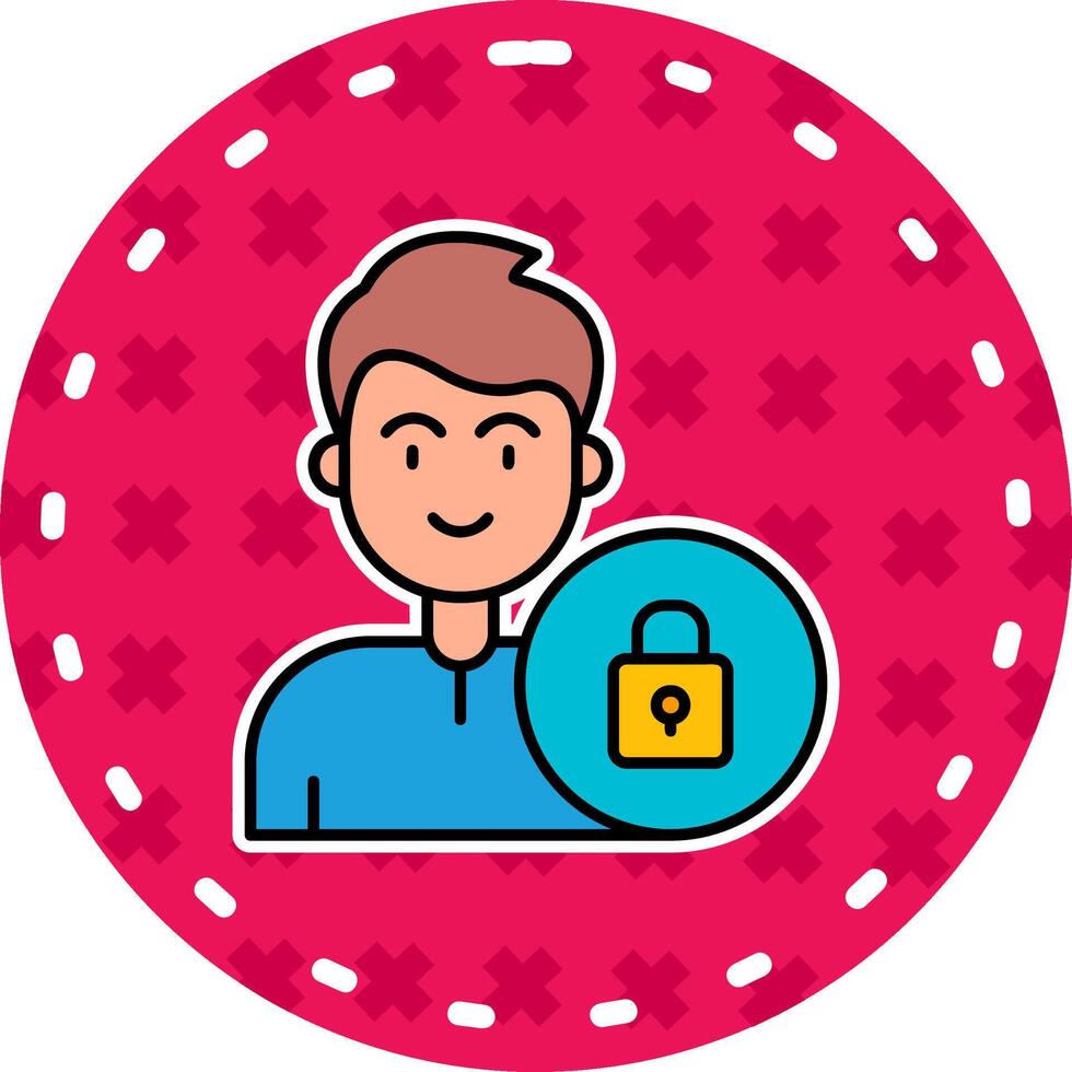 Lock Line Filled Sticker Icon vector