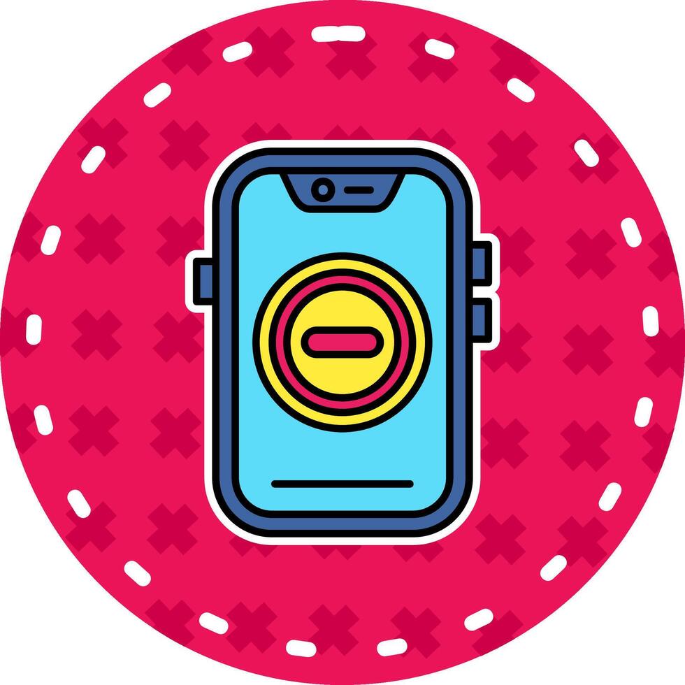 Stop Line Filled Sticker Icon vector