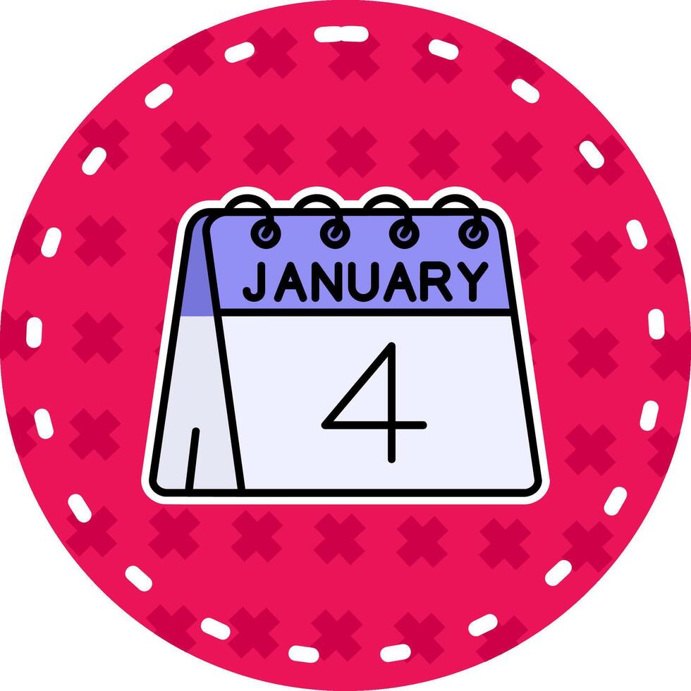 4th of January Line Filled Sticker Icon vector