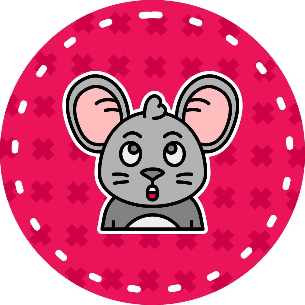 Surprised Line Filled Sticker Icon vector