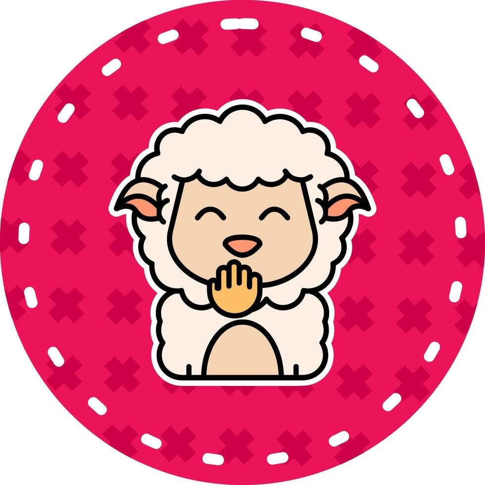 Blush Line Filled Sticker Icon vector