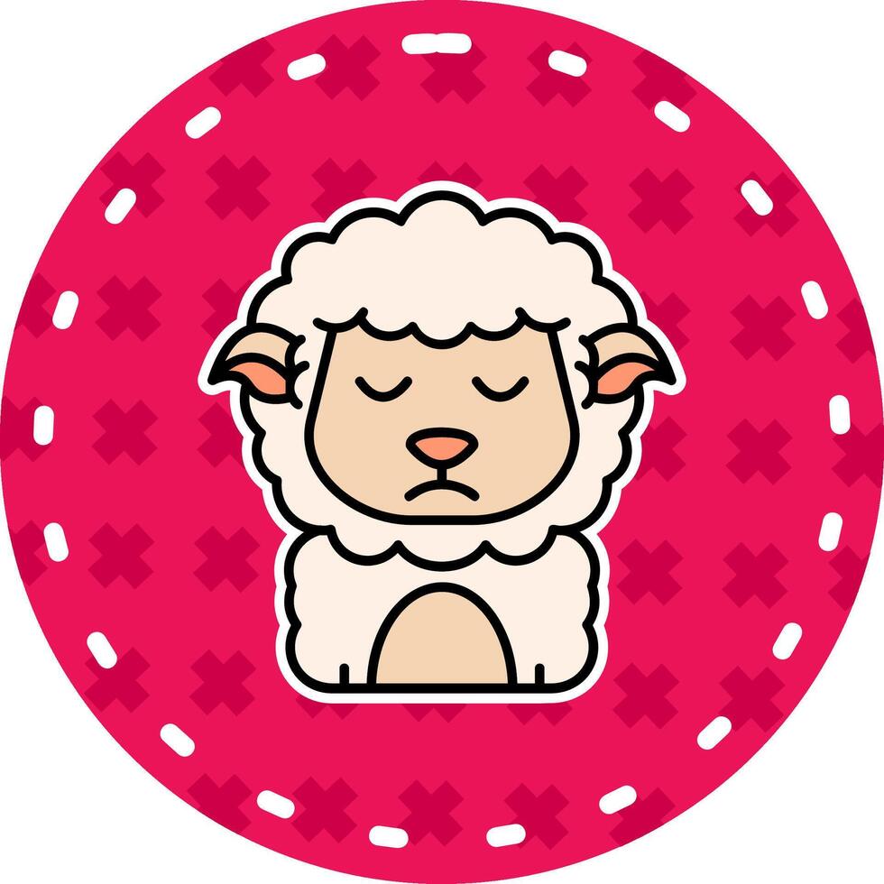 Sad Line Filled Sticker Icon vector