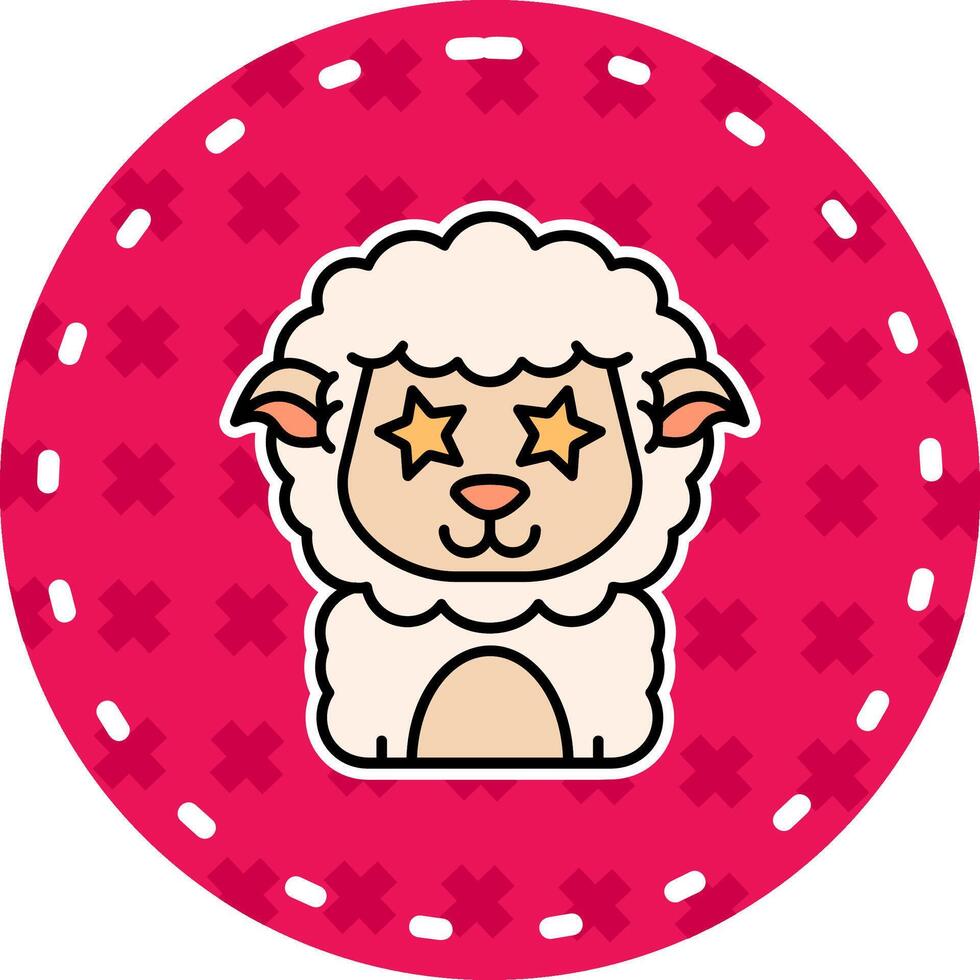 Famous Line Filled Sticker Icon vector