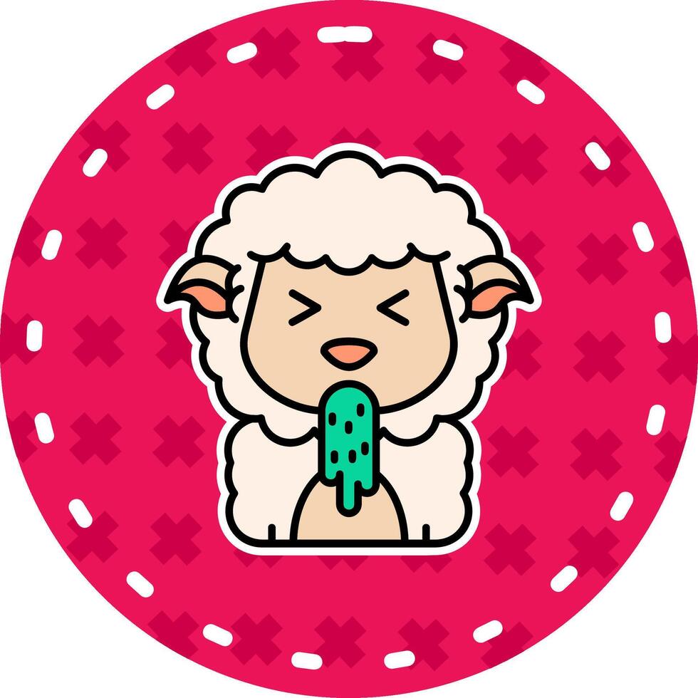 Vomit Line Filled Sticker Icon vector