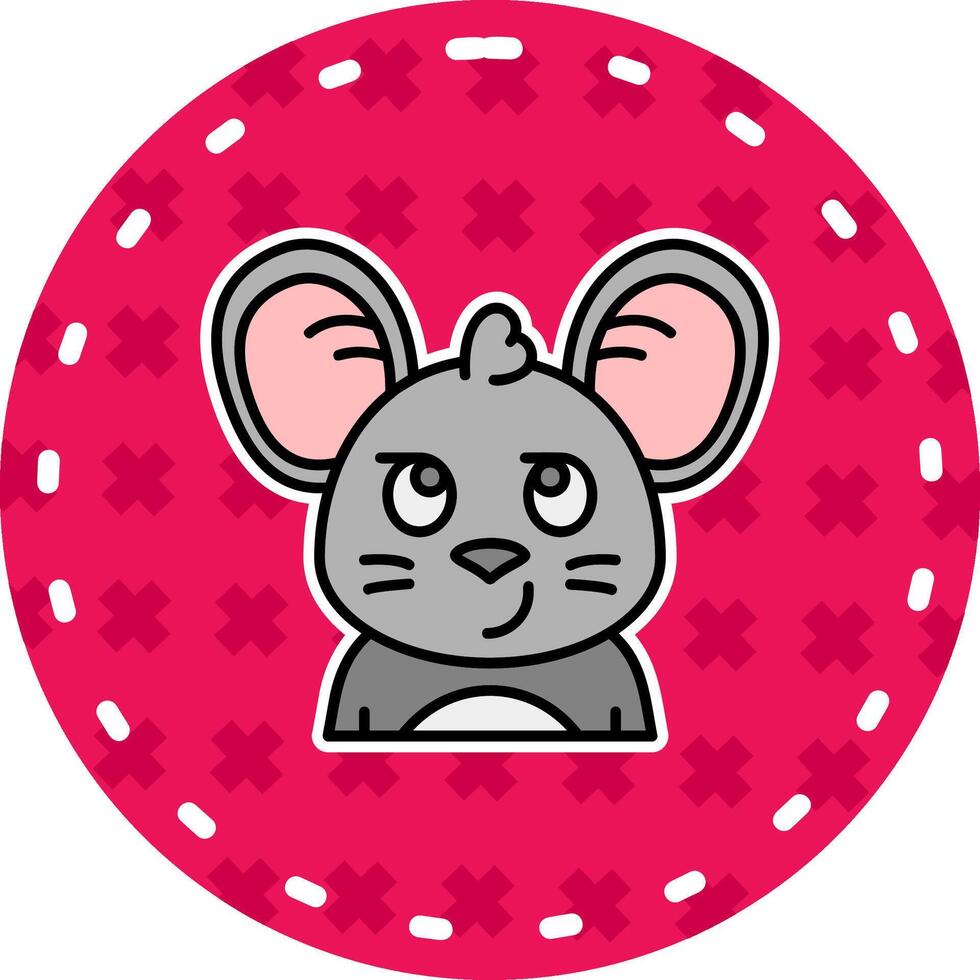 Smirking Line Filled Sticker Icon vector