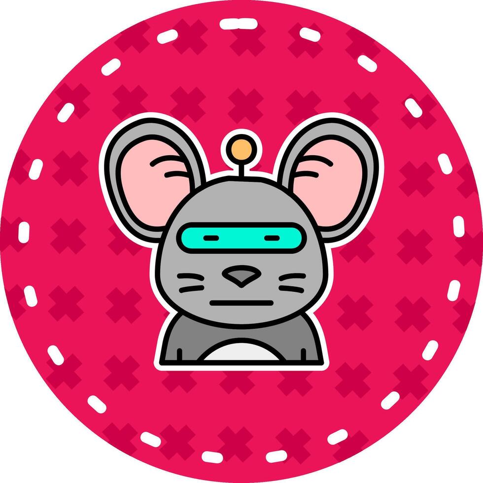 Robot Line Filled Sticker Icon vector