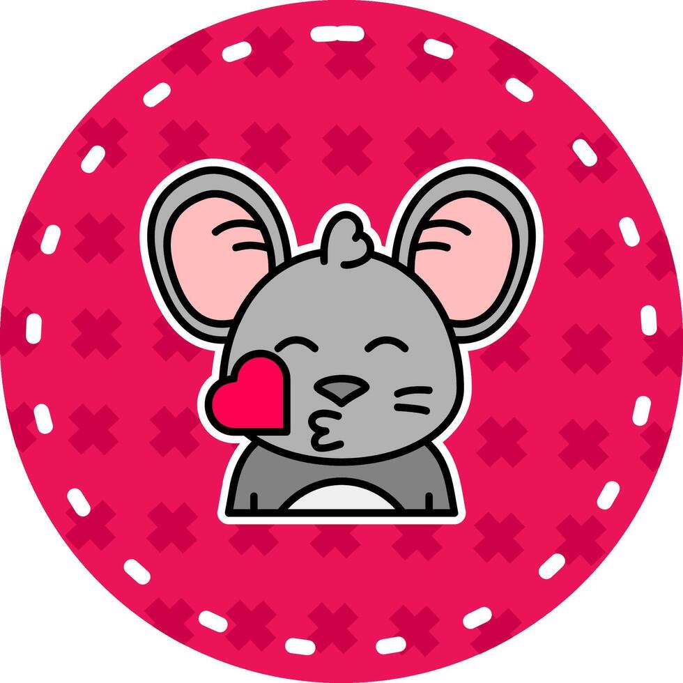 Kiss Line Filled Sticker Icon vector