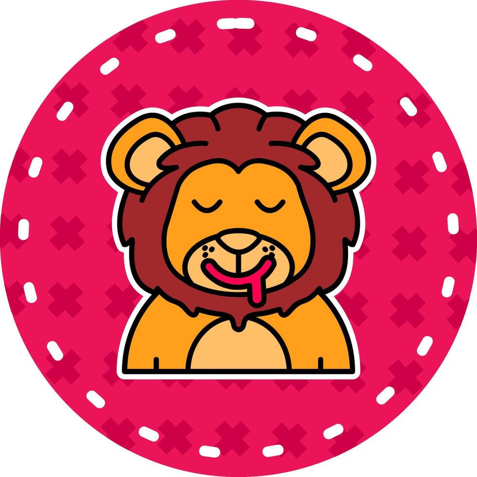 Drooling Line Filled Sticker Icon vector