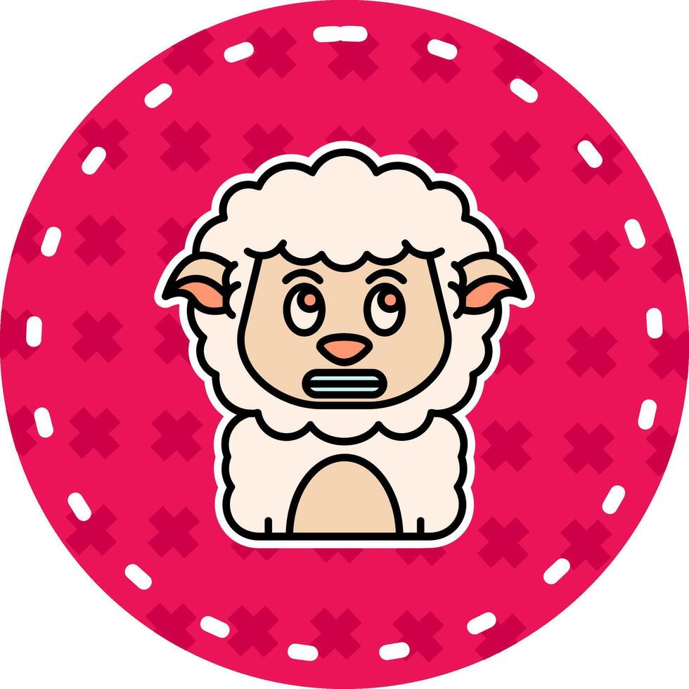 Shocked Line Filled Sticker Icon vector