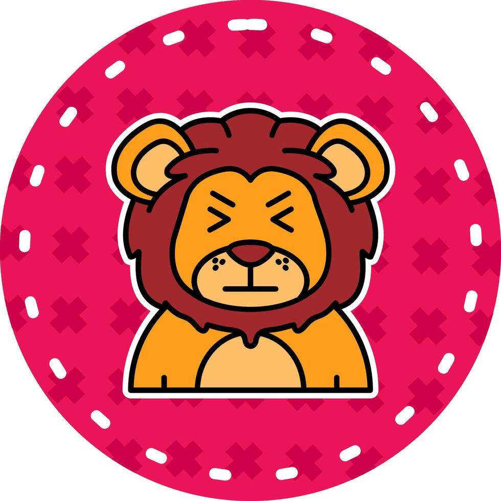 Angry Line Filled Sticker Icon vector