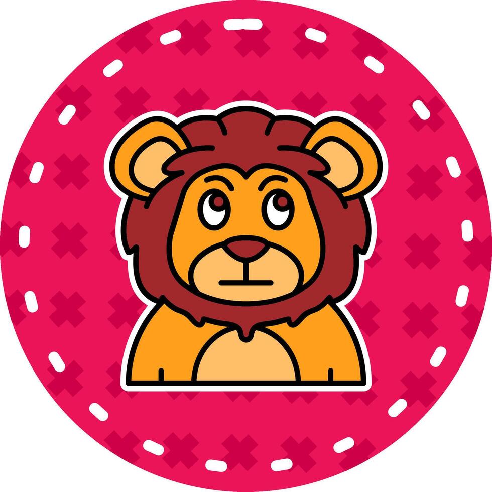 Embarrassed Line Filled Sticker Icon vector