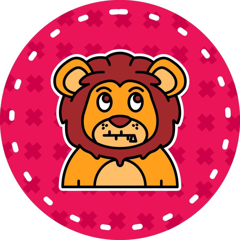 Zipped Line Filled Sticker Icon vector