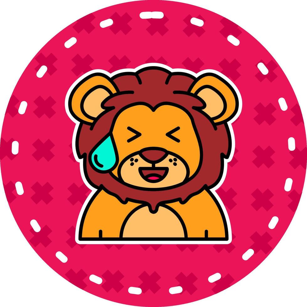 Sweat Line Filled Sticker Icon vector