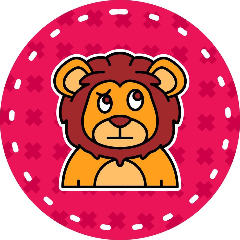 Confused Line Filled Sticker Icon vector
