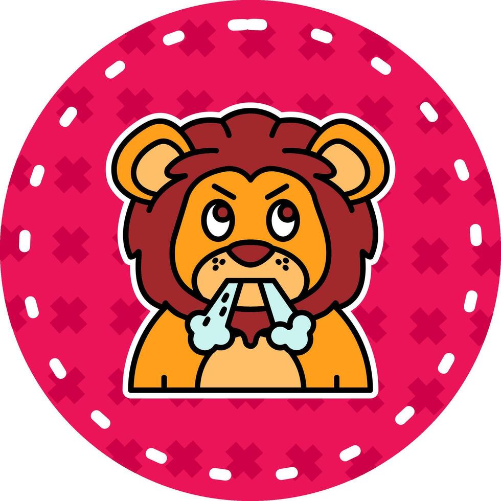 Angry Line Filled Sticker Icon vector