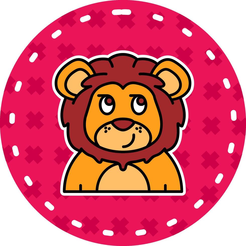 Smirking Line Filled Sticker Icon vector