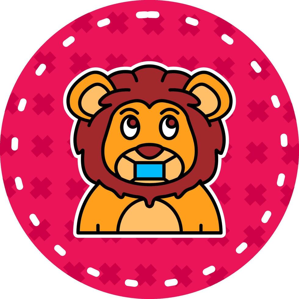 Face mask Line Filled Sticker Icon vector