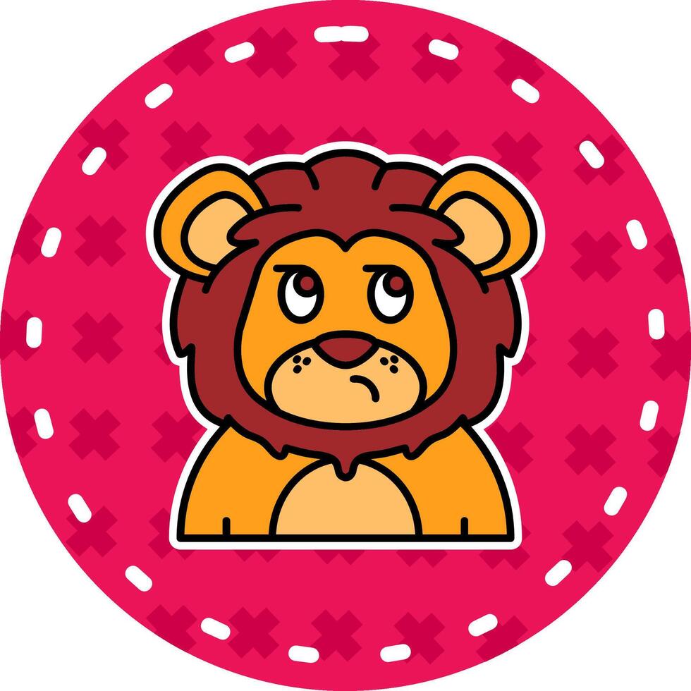 Suspicious Line Filled Sticker Icon vector