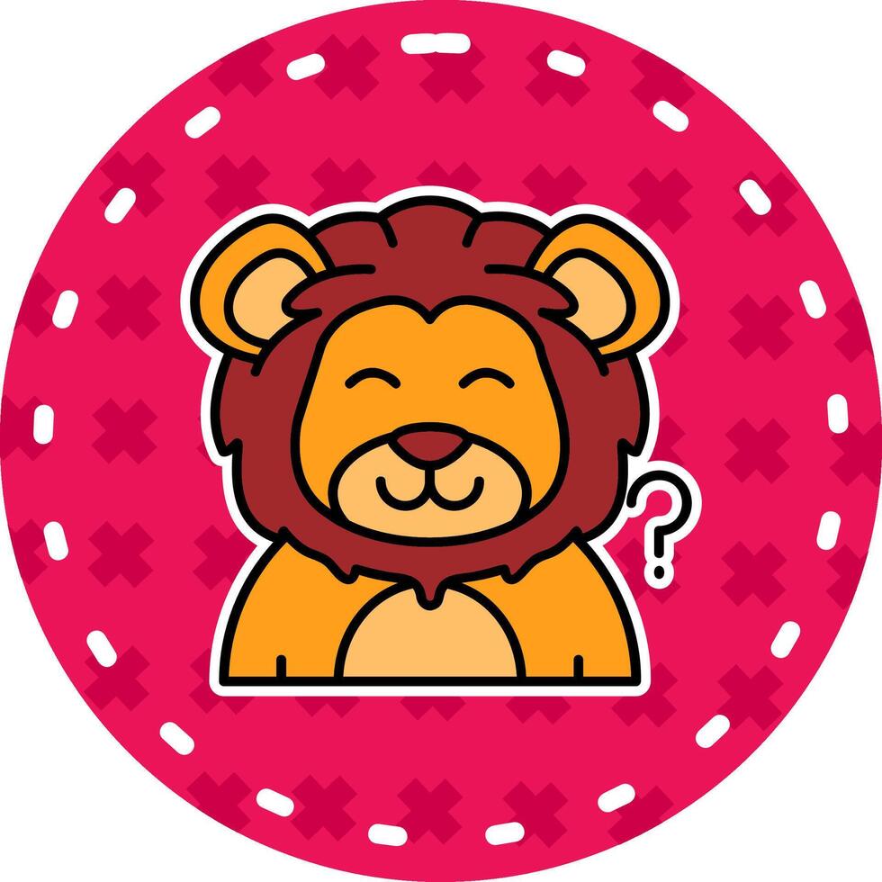 Thinking Line Filled Sticker Icon vector