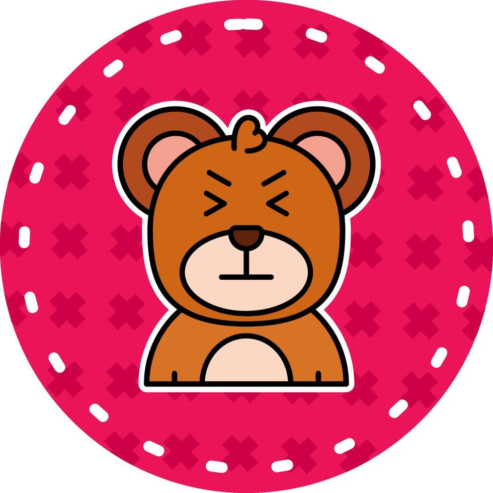 Angry Line Filled Sticker Icon vector