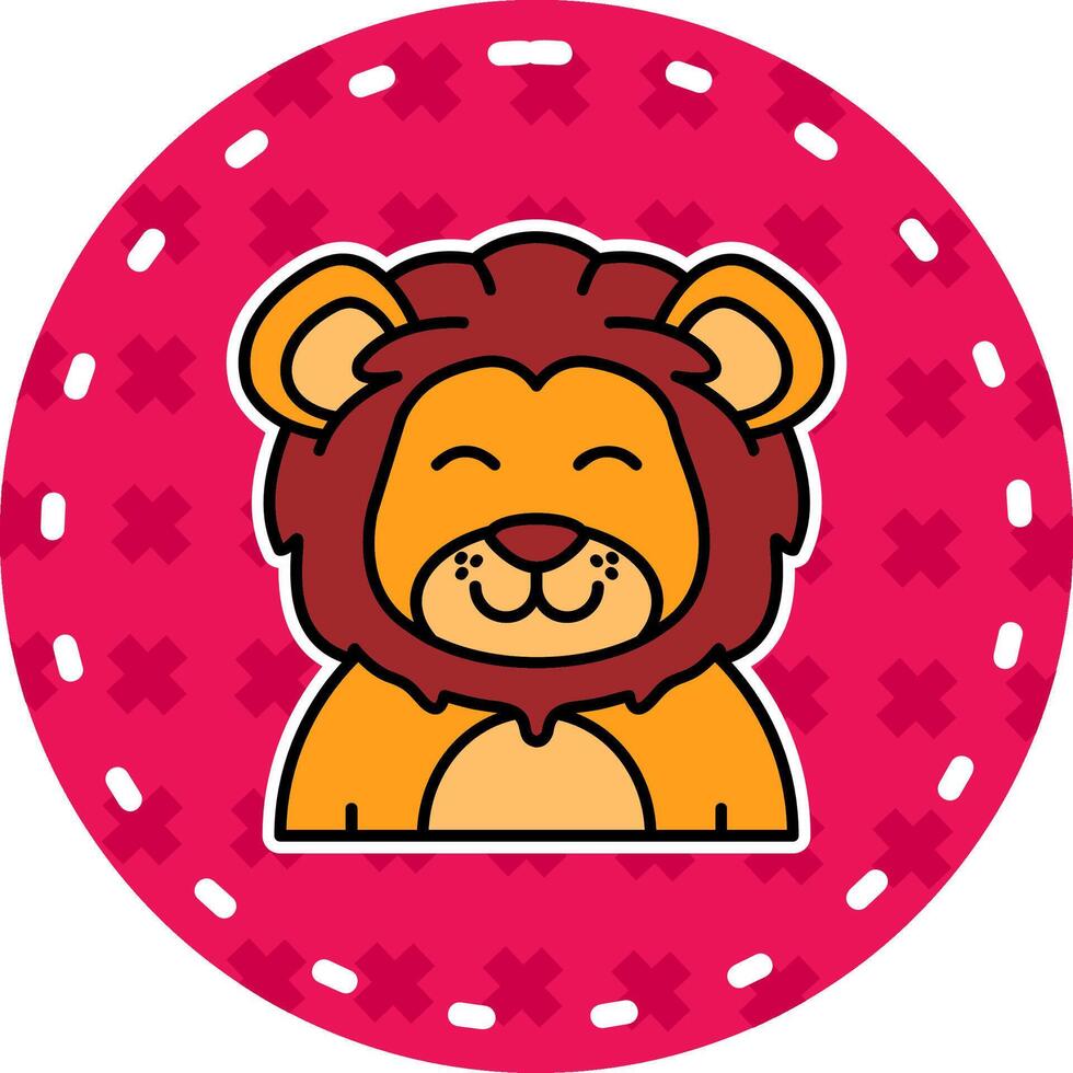 Happy Line Filled Sticker Icon vector