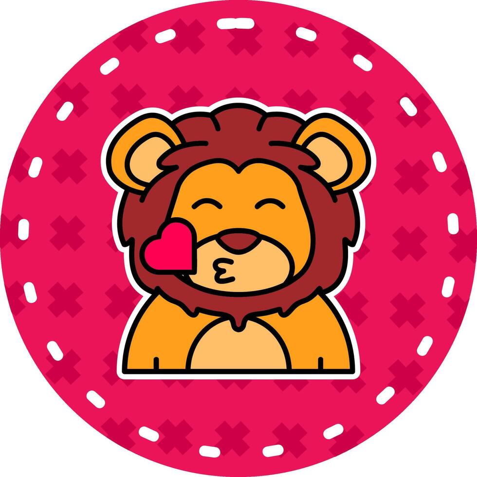 Kiss Line Filled Sticker Icon vector